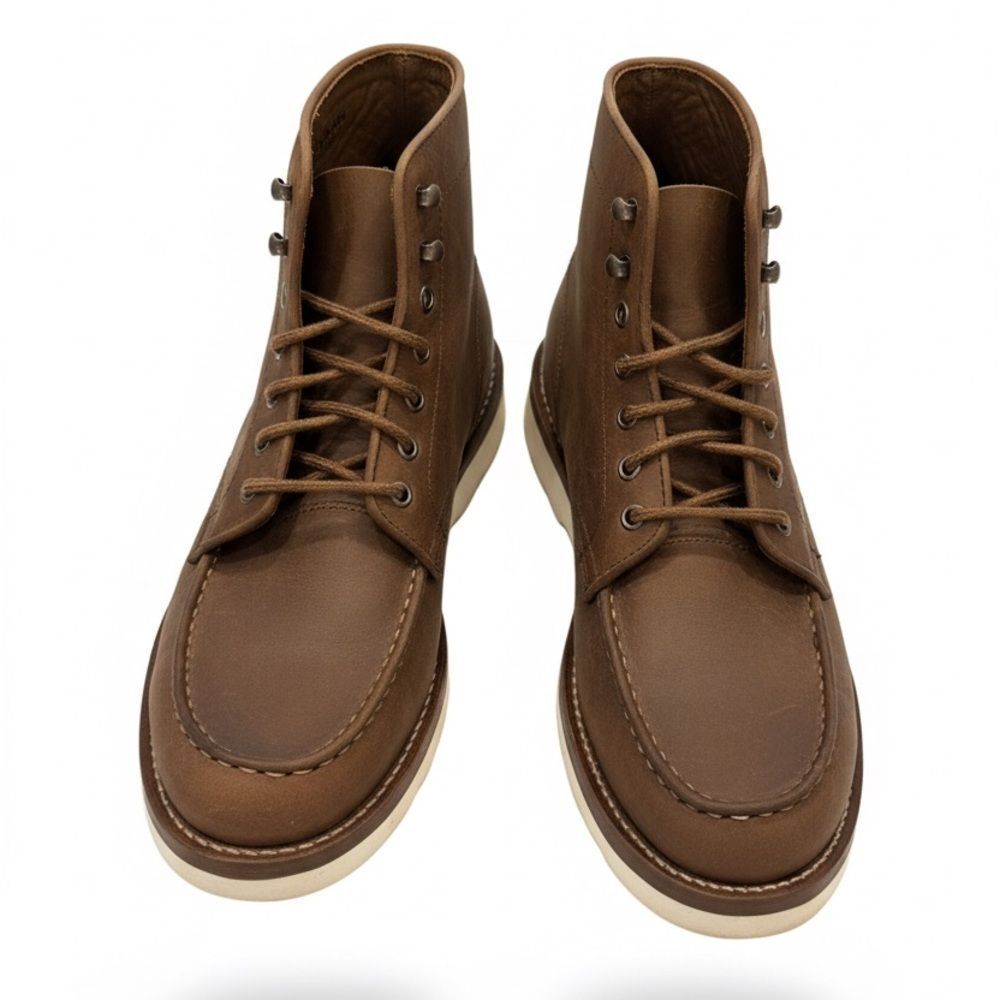 Men's Brown Leather Boots - Picture 5 of 11